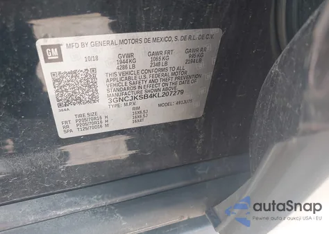 2019 Chevrolet Trax Ls from USA, damaged, VIN 3GNCJKSB4KL207279